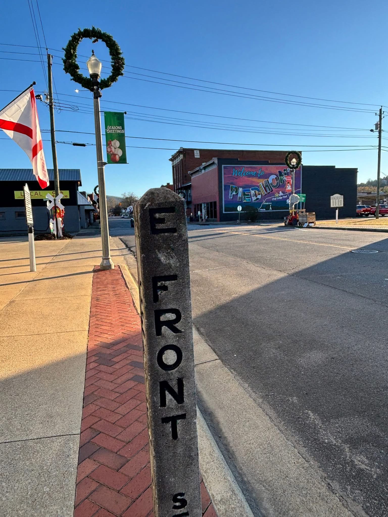 Historic railroad depot building in Piedmont